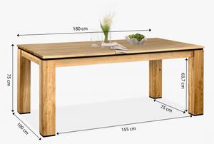 Dřevěný dubový stůl 180 x 100 cm
