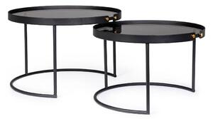 Set dvou konferenčních stolků Zeyna Ø58.5 a Ø66 cm černý
