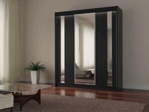 Šatní skříň 180 cm Brigit s posuvnými dveřmi Barva: Černá