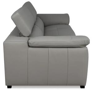 Moderní kožená pohovka LOREN II (4P), šedá (madras - 128 grey)