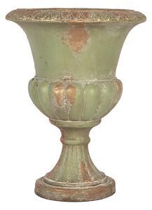 Zelený dekorační květináč v barokním stylu Baroque – Ø 26*34 cm - Clayre & Eef