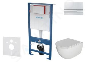 Kielle Set předstěnové instalace, klozetu Oudee se sedátkem softclose a tlačítka Gemini I, chrom 30505SS20
