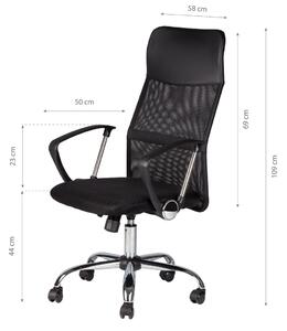 Wellhox Kancelárska otočná stolička s chrómovými nohami a vysokým operadlom