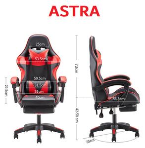 Kancelárska herná stolička ASTRA s nastaviteľnou opierkou nôh