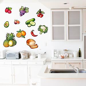PIPPER. Samolepka na zeď "Ovoce a zelenina" 60x120cm Materiál: Bílý vinyl