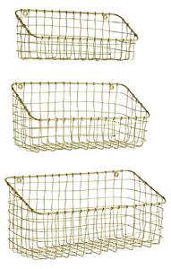 Nástěnný drátěný koš Antique Brass S