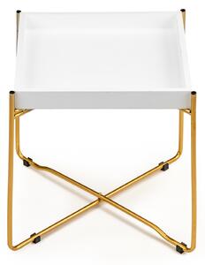 LOFT Skandinávský noční stolek se zlatými kovovými nohami