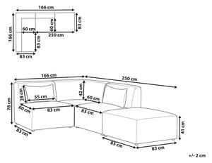 Rohová sedací souprava s taburetkou Lemia (šedá béžová) (P). 1080872