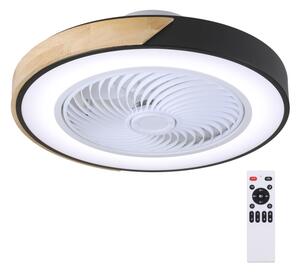 Brilagi-LED Stmív. svítidlo s ventilátorem LED/30W/230V 3000-6500K černá/dub +DO