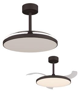 Mantra 9056 Slim Mini, rozvinovací ventilátor se svítidlem a dálk. ovladačem, LED 45W 2700-5000K, černá, průměr 41/90cm