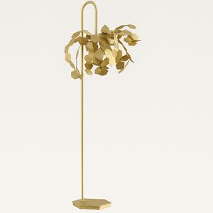 Zava Andromeda, designová stojací lampa, 1xE27, broušená mosaz, výška 210cm