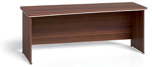 Rohový kancelářský psací stůl ARRISTO LUX , oblouk levý, 2000 mm, ořech