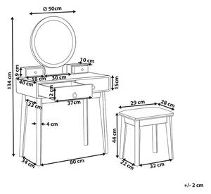 Toaletní stolek Fedro (šedá) (s LED osvětlením). 1075089