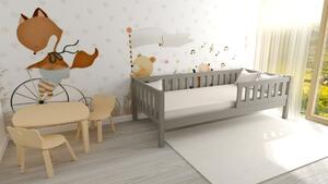 Postel Montessori Matylda 90x200 cm - ŠEDÁ + rošt ZDARMA