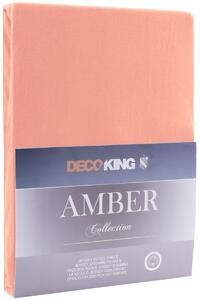 DecoKing - Prostěradlo Jersey Korálová AMBER-90x200 cm