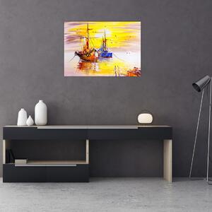 Obraz - Malba lodí (70x50 cm)