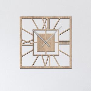 Dřevo života | Nástěnné hodiny SQUARE Zvolte barvu dekoru: Dub Sonoma | Velikost hodin: 35x35 | Barva ručiček: Stříbrné