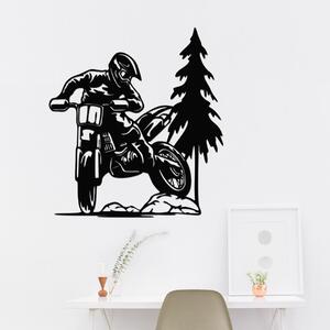 Dřevo života | Dřevěná dekorace na zeď Motorka | Rozměry (cm): 37x40 | Zvolte barvu dekoru: Černá