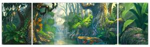 Obraz - Ilustrace tropického lesu (170x50 cm)