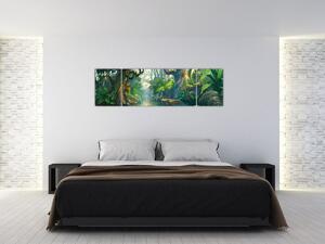 Obraz - Ilustrace tropického lesu (170x50 cm)