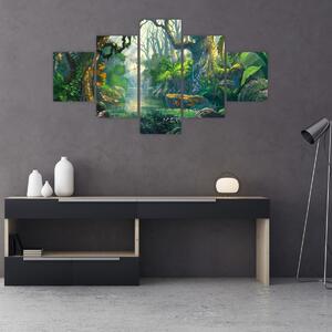 Obraz - Ilustrace tropického lesu (125x70 cm)
