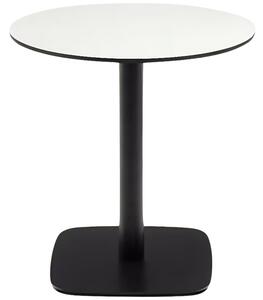 Bílý bistro stolek Kave Home Dina 68 cm s černou podnoží