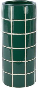 Keramická váza Present Time Retro Tiles kulatá 30 cm, zelená
