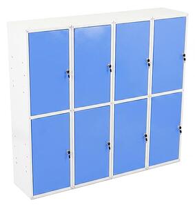 8x Uzamykatelná kovová skříňka Trestles SKM 350x350x700, světle modrá dvířka