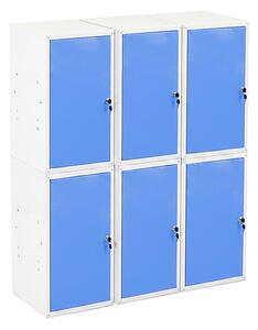 6x Uzamykatelná kovová skříňka Trestles SKM 350x350x700, světle modrá dvířka