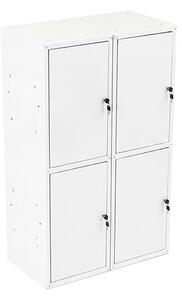 4x Uzamykatelná kovová skříňka Trestles SKM 350x350x700, světle šedá dvířka