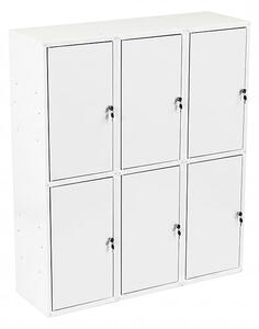 6x Uzamykatelná kovová skříňka Trestles SKM 350x350x700, světle šedá dvířka