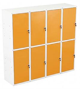8x Uzamykatelná kovová skříňka Trestles SKM 350x350x700, žlutá dvířka