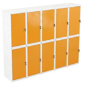 10x Uzamykatelná kovová skříňka Trestles SKM 350x350x700, žlutá dvířka