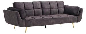 Pohovka BOUTIQUE 215 CM tmavě šedá samet rozkládací Nábytek | Obývací pokoj | Sedací soupravy a pohovky | Pohovky | Rozkládací