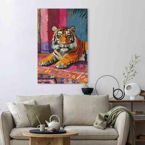 Obraz Tiger - A Painterly and Colorful Composition With a Wild Animal