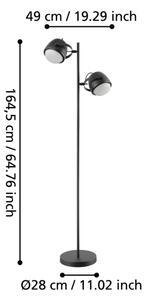 Eglo 390048 - Stojací lampa UPANEMA 2xE27/28W/230V černá