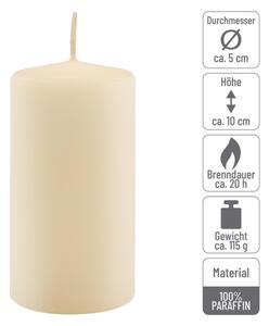 Krémová parafínová svíčka 10 cm, 20 h hoření, sada 16 ks