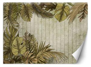 Fototapeta Tropické listy na pozadí z desek Materiál: Vliesová, Rozměry: 200 x 140 cm
