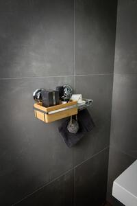 Bambusová police do koupelny s držákem na mýdlo Compactor Bestlock SPA Bamboo s přísavkou