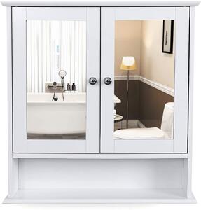VASAGLE, Koupelnová skříňka se zrcadlem 56,5x13x58,5 cm | bílá