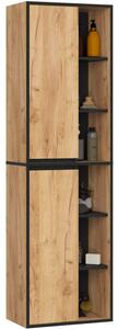 Kúpeľňová skříňka VAMI W50 2D 6P dub craft / čierna