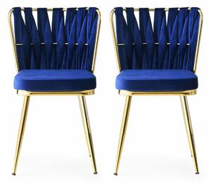 Sada jídelních židlí Kusakli Navy Blue, 2 ks, 2 ks