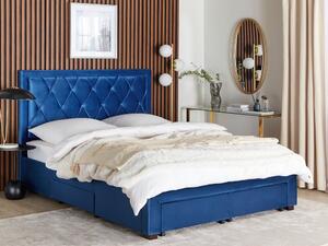 Manželská postel 160 cm Levi (modrá). 1080923