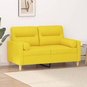 2místná pohovka s polštáři světle žlutá 120 cm textil 3200818