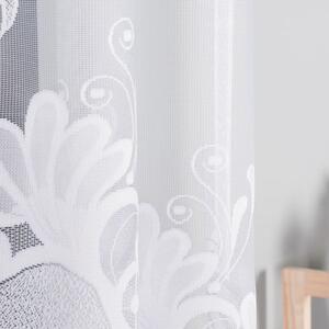 Bílá žakárová záclona KASJANA 320x160 cm