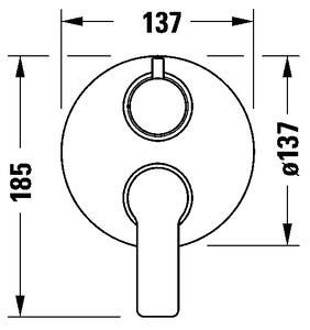 Duravit DC5210008010 - Sprchová baterie pro pod. instalaci D-CODE lesklý chrom