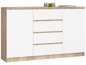 Komoda K160 2D4SZ sonoma/bílá