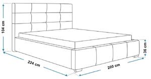 Prostorná čalouněná postel 180x200 cm Flavia Barva: Vlastní výběr - Cena na dotaz