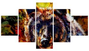 Obraz - Medvěd, malba (125x70 cm)