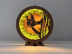 "Mechová veverka" lampa 20x22 cm provedení povrchu: dub